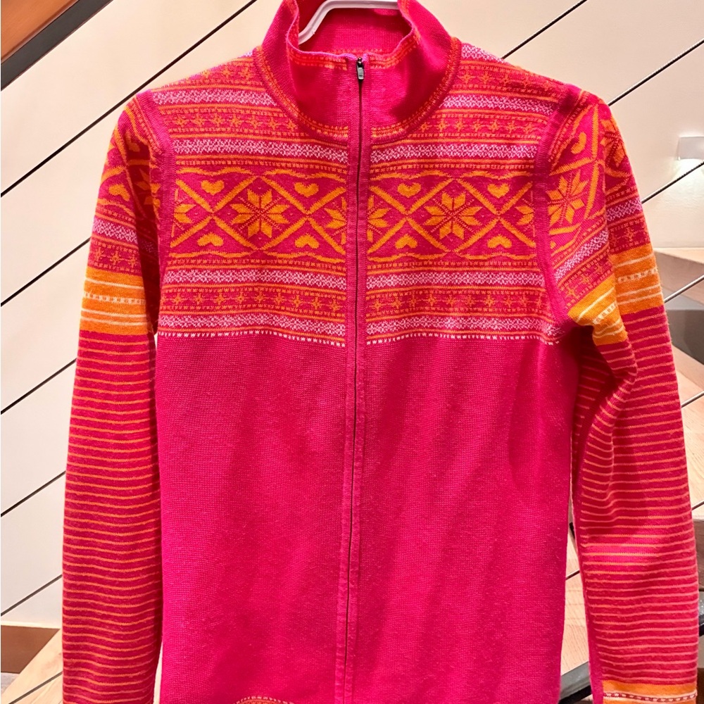 Obermeyer Pink apres ski zip up - retro